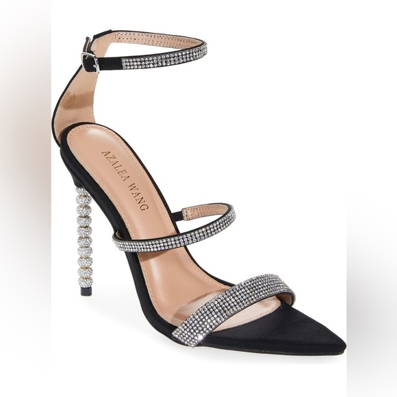 Azalea Wang Galaxy black rhinestones heels 4.5 inch heels size 8.5M - Picture 2 of 7